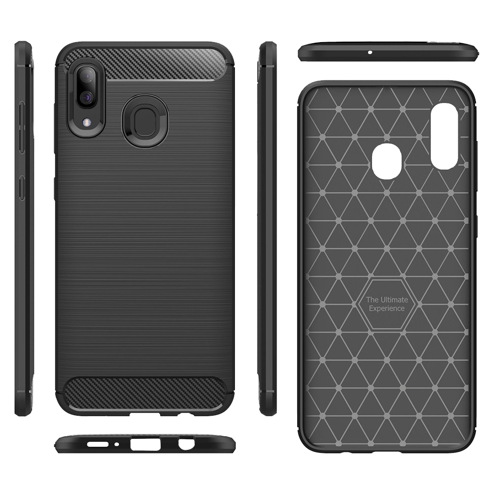 Flexi Carbon Fibre Tough Case - Samsung Galaxy A20 / A30 (Black)